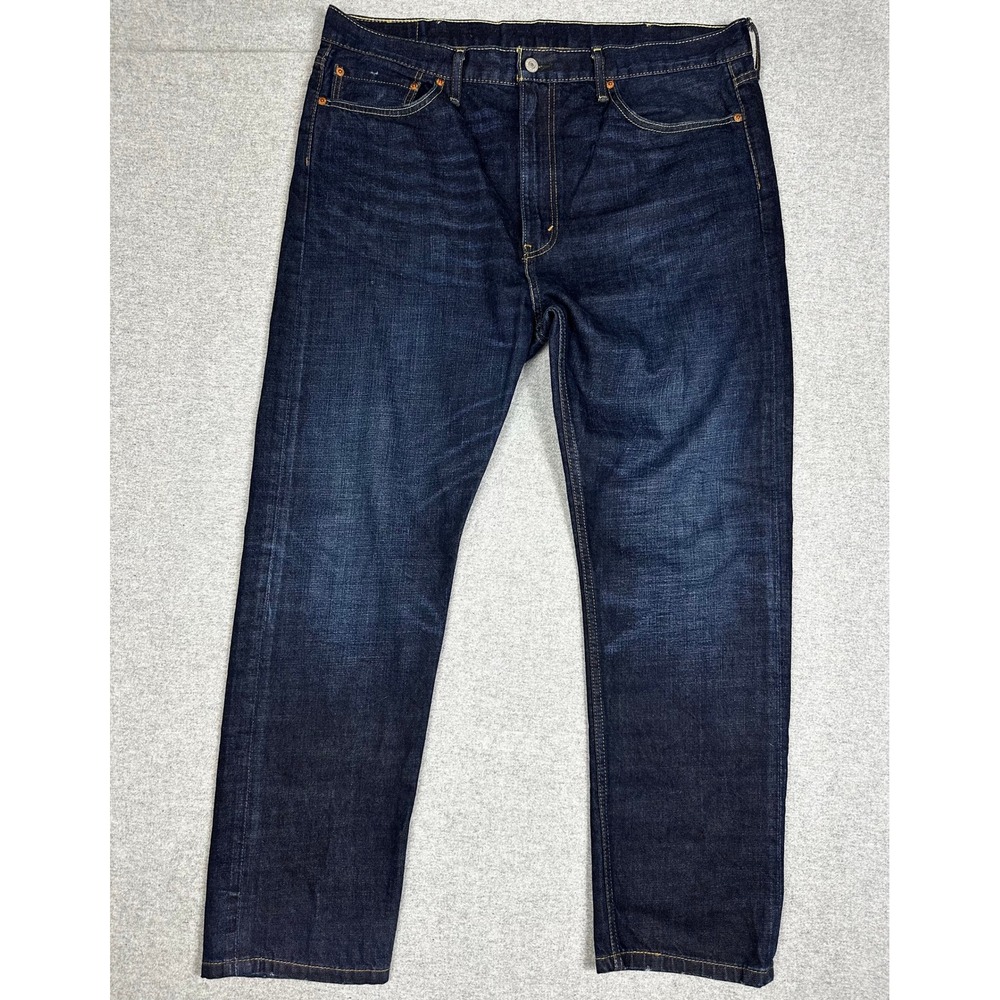 Levi 522 Jeans Mens 38x30 Blue Dark Wash Denim Western Straight